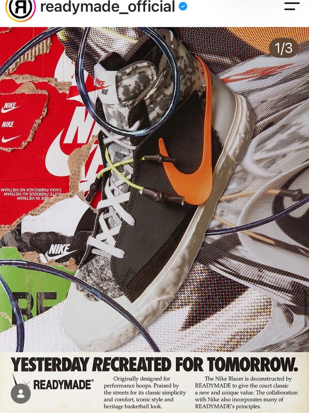Men’s Nike Blazer Mid x READYMADE Camo high top. - Picture 4 of 5